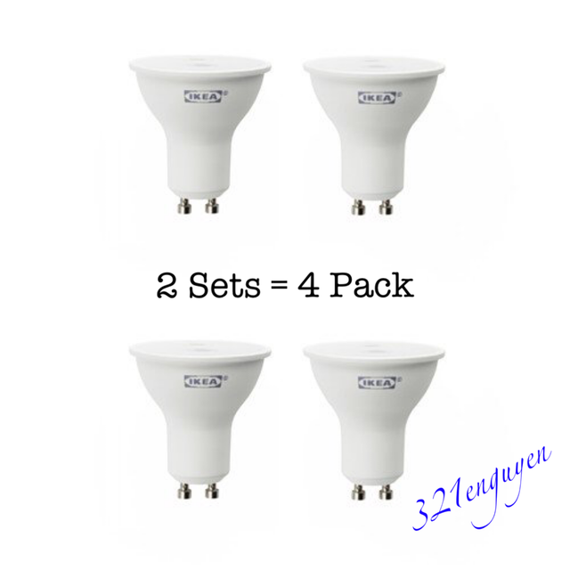 2 x Ikea RYET LED GU10 200 lm 3 Watt Light Bulb LED 803 ...