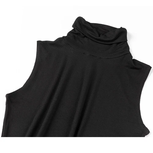 Mens Mock Neck Shirt Casual Turtleneck Pullover Sleeveless Slim Fit Tops Stretch - Picture 4 of 15