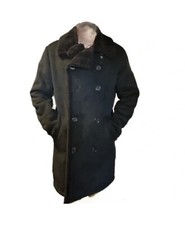 GUESS Men's Faux-Shearling Overcoat Coat Large Solid Black