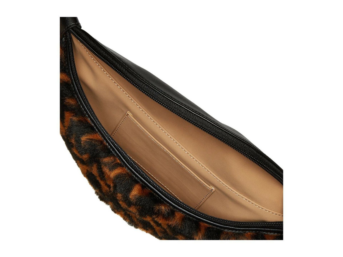 New! MICHAEL KORS MK Logo Faux Fur Faux Leather Waist Belt Fanny  display picture 1