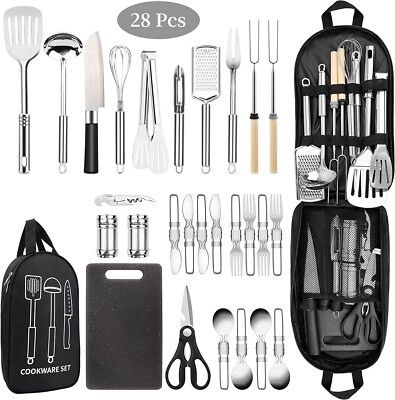 Camping Kitchen Equipment Camping Cooking Utensils Set Portable Picnic  Cookware
