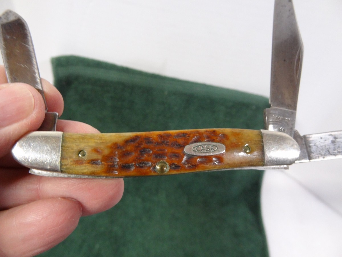 Vintage Case XX USA Folding Pocket knife 3 Blade 1 Dot 6347 HP
