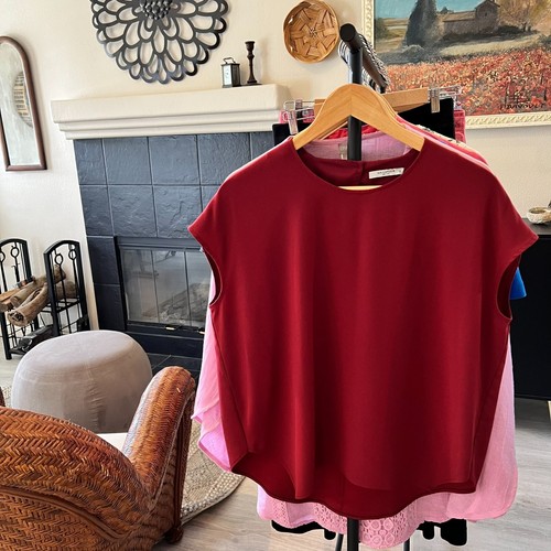 M.M. LaFleur Blouse Womens Size XS Burgundy Rust The Didion Top Quiet Luxury - Picture 14 of 14