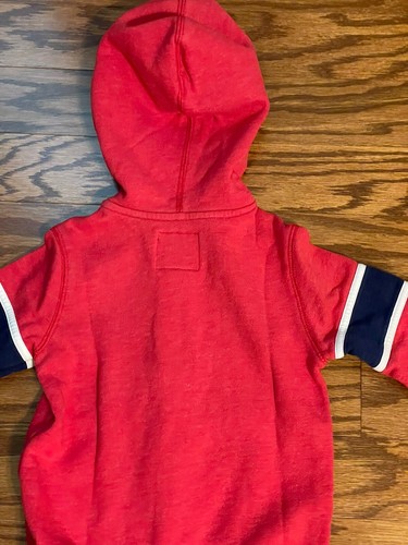 Little Boys Size 4 OSHKOSH Full-Zip Handwarmer Pockets Sleeve-Bands Red Jacket - Picture 9 of 12