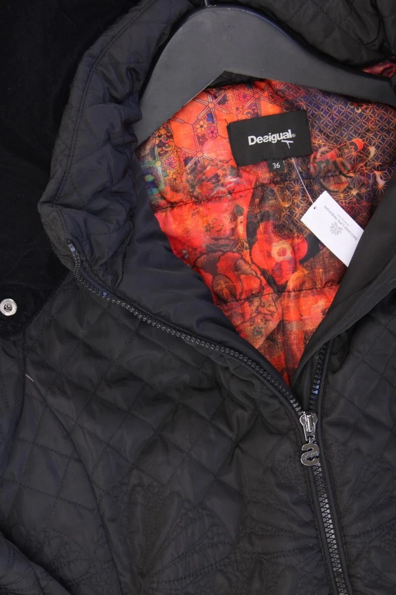 Desigual Kapuzenmantel Regular Mantel für Damen Gr. 36, S schwarz aus Polyester