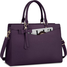 Laptop Bag for Women 15.6 Inch PU Waterproof Briefcase Work Tote Handbag