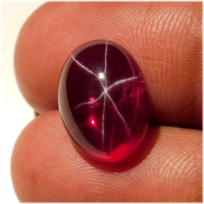 Natural Red Ruby Star 6 Rays Oval Cabochon Loose Gemstone 09.10Cts.