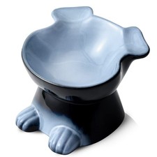 Elevated Ceramic Dog Bowl 6.5 Inch Raised Small Dog Bowl for Food  Water - F...