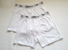 Image of LONSDALE WHITE/BLACK BOXER SHORTS-PACK OF 2-BUTTON FLY UNDERWEAR-XL-BNWOT-XL378