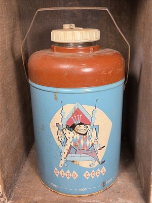 King Cool Water Drink Jug Thermos Container Camping Hot Cold Large Vintage HBF