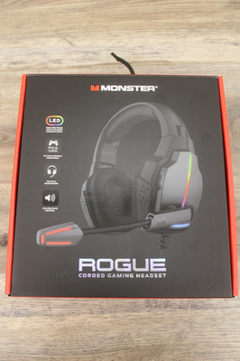 Monster Rogue High-Definition Corded PC and Console Gaming Headset, Black