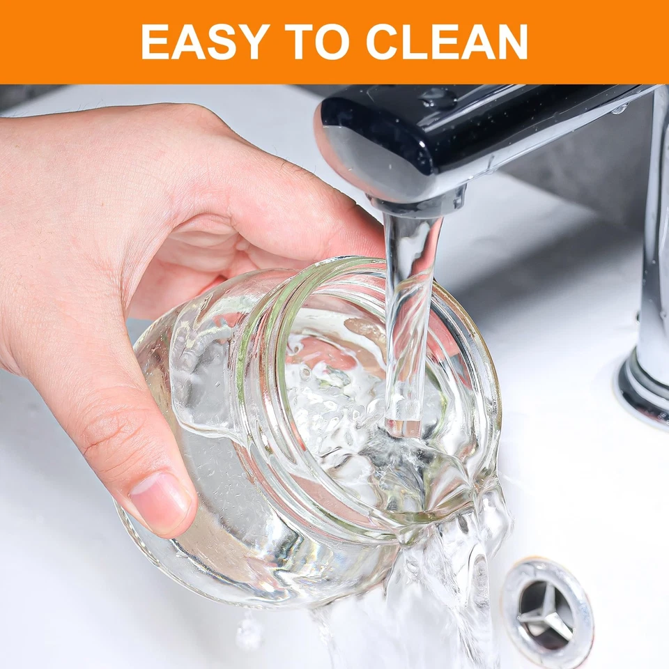 Paquete de 6 frascos pequeños de albañil con etiquetas, frascos de vidrio de 8 OZ con tapas herméticas, media pi Foto 2 de 4