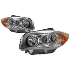 Left And Right Halogen Headlight Set For 08-12 BMW 128 135i CAPA Certified