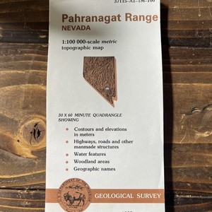 USGS Topographical, 1:100,000, Hangar Range, Nevada, 1985. 30x60 minute Quad.