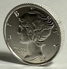 1/10th Oz 999 Silver 1916-D Mercury Dime Tribute High Relief Round Intaglio Mint
