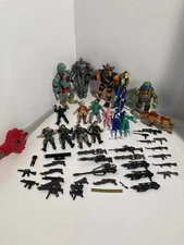Large Lot Of 80s 90s 00s Action Figures and Weapons 