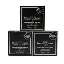 Pack of 3 Edwin Jagger Cooling Menthol Shaving Soap Refill 2.3 oz. each