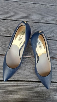 Michael Kors Pumps Dunkelblau Navy High Heels Gold Hardware Gr. 41 Dirndl
