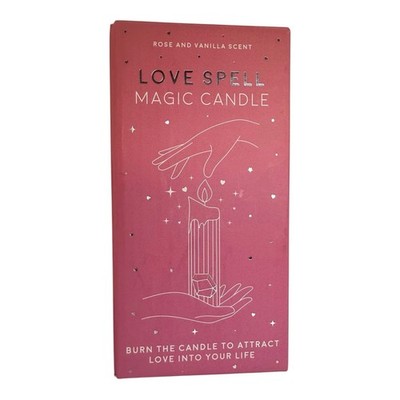 Love Spell Magic Candle With Crystal Inside - Wiccan Love Magic Rose Quartz