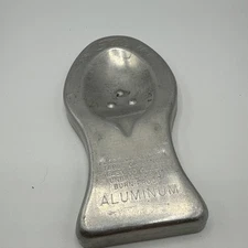 Vintage Tidy Spoon Rest Silver Tone Aluminum Kitchen Retro MCM Burn Proof 5.25"