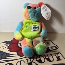 NFL Bret Favre 4 TieDye Plush Beanie Bear Salvino's Bammers Greenbay Packers 9  