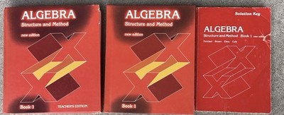 Algebra Structure & Method Book 1 Teacher Edition, Key & Student  Dolciani Set