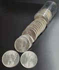 Original BU Roll 20 1922 $1 Peace Silver Dollars Brilliant Uncirculated Coins