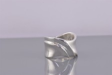 Sterling Silver 13mm Solid Wavy Swirled Wedged 8g Solid Band Ring 925 Sz: 6