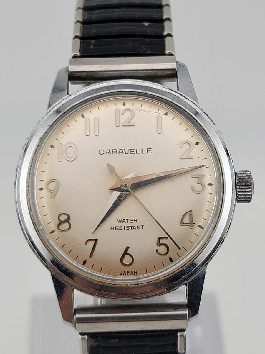 Bulova Caravelle Manual Wind Watch Vintage 1960 Water Resistant Stainless Steel s-l400.jpg main image 2