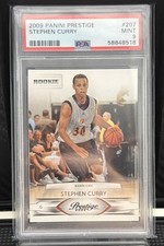 Stephen Curry Golden State Warriors Panini Prestige PSA 9 Mint Rookie Card # 207. rookie card picture