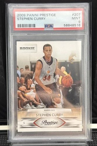Stephen Curry Golden State Warriors Panini Prestige PSA 9 Mint Rookie Card # 207