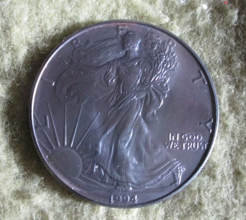 1994 - 1 Oz Black Silver Eagle One Dollar Coin Uncirculated