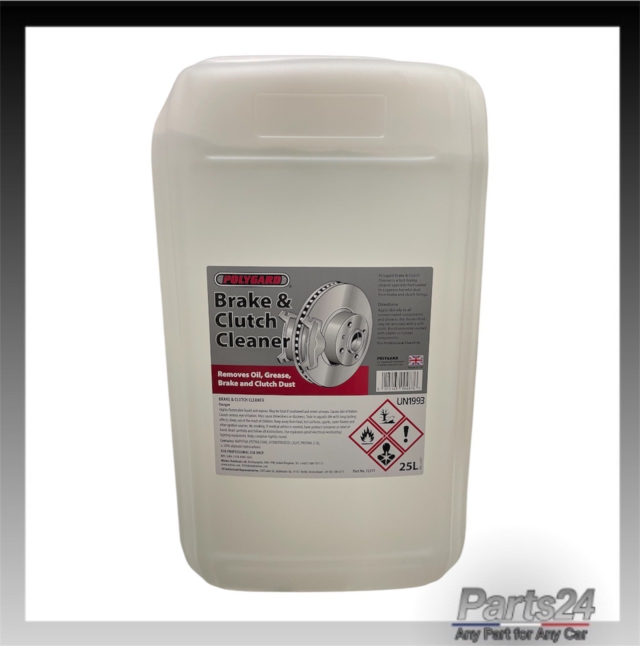 Brake & Clutch Cleaner 25 L Removes Oil, Dust, Grease, Pats Degreaser