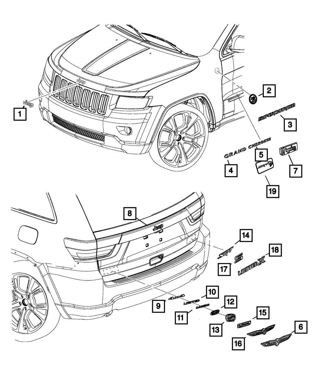 Genuine Mopar Left Front Door Nameplate - OEM Part 68505563AA