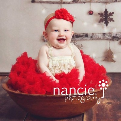 New Red Tutu 1-2 years Baby Girls Boutique Ruffle Skirt Adjustable Waist