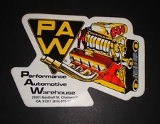 GENUINE 1990s PAW PERFORMANCE AUTOMOTIVE WAREHOUSE DECALS  PLEASE READ