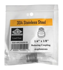 Smith-Cooper 4638101160 Stainless Steel Reducing Coupling 1/4 x 1/8 Dia. in. FPT
