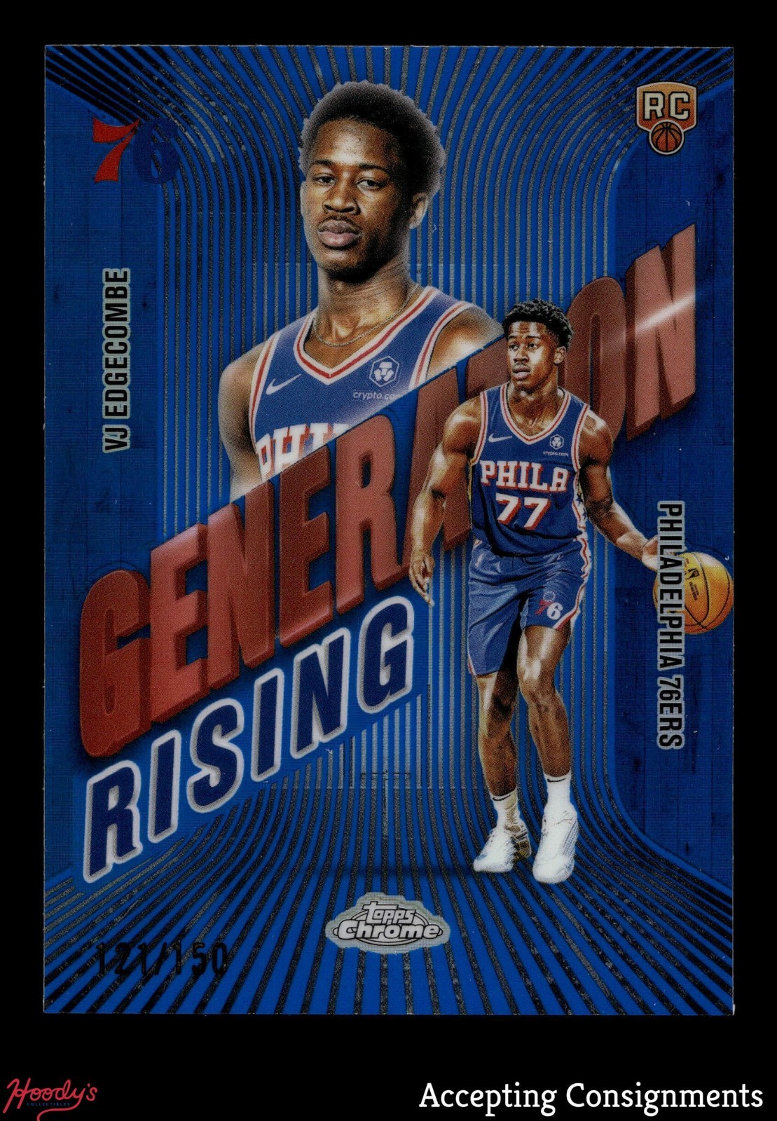 2025-26 Topps Chrome Generation Rising Blue VJ Edgecombe RC ROOKIE 121/150