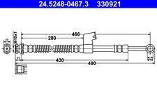 ATE BREMSSCHLAUCH VORNE RECHTS passend für HYUNDAI GETZ | 24.5248-0467.3