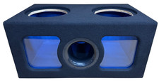 Custom Ported Sub Box Enclosure for 2 12" American Bass HAWK Subs BLUE STAIN