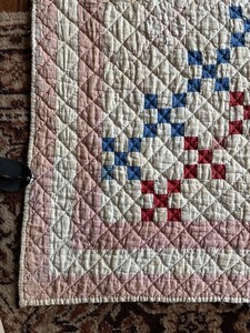 Vintage/Antique Postage stamp Handmade Quilts 67" X 68 hand stitched