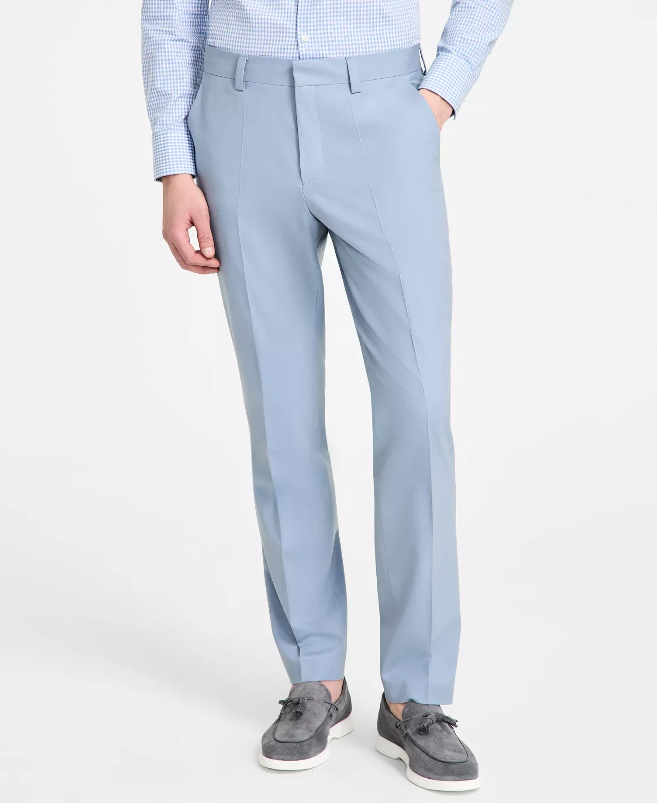 Hugo Boss Mens Modern fit Dress Pants 30Wx31L Light  Blue Solid E121776