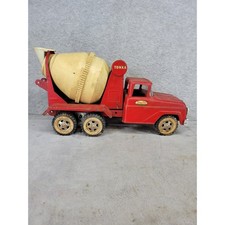 Vintage Tonka Toys Red Pressed Steel Cement Mixer Truck Mound Minn 1950s 15 Inch