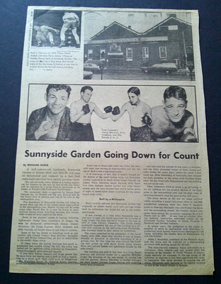 Sunnyside Garden Arena Closes : Full Page NY Daily News Feature - Dec. 4, 1977