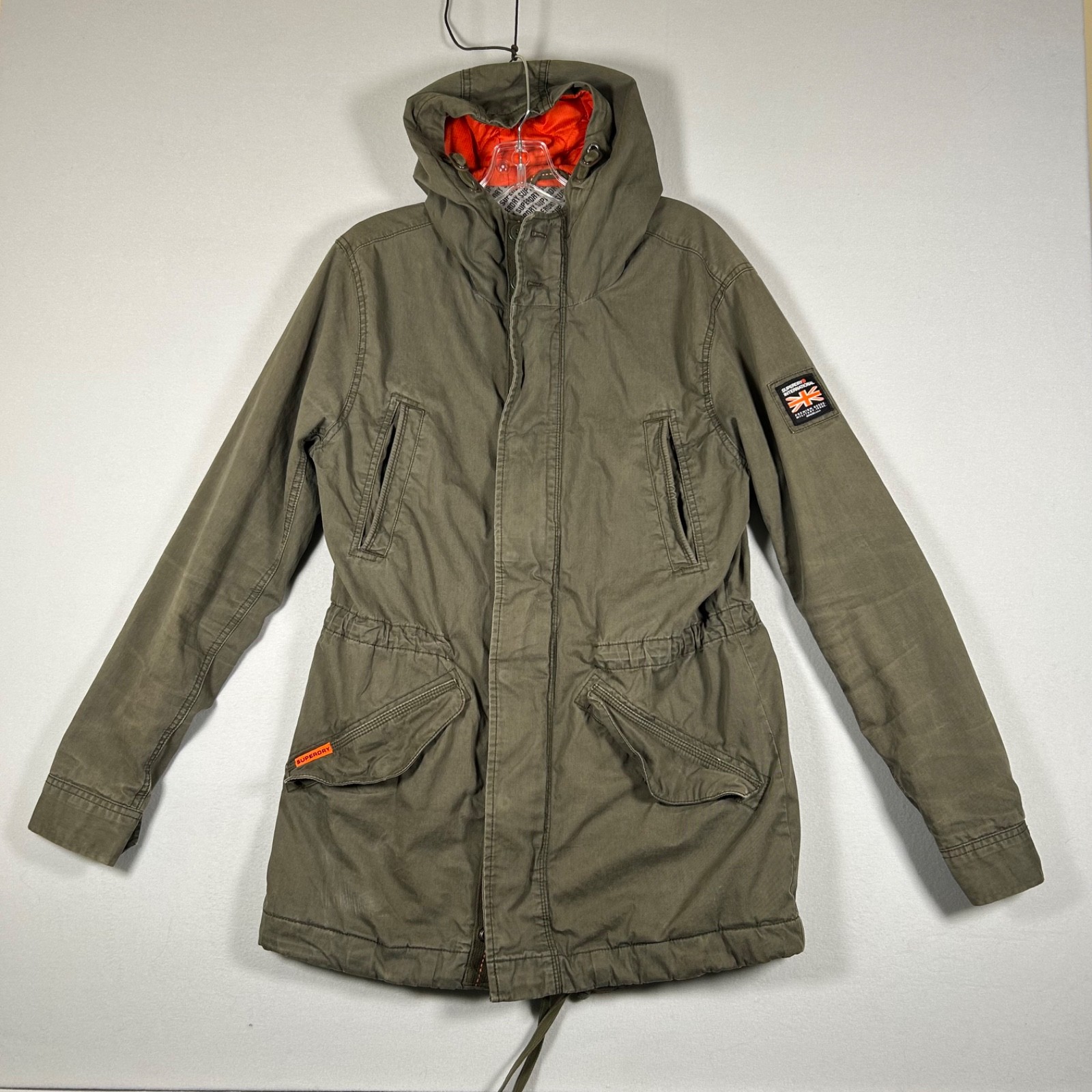 Superdry Rookie Edition Military Parka Jacket Men’s Medium Olive Green Hooded