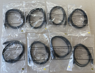 LOT of 8 - CAT5e 3FT Patch Cord Ethernet Network Cable 350 MHz 3 feet