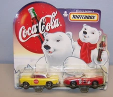 Matchbox Coca Cola Dads 1955 Chevy Bel Air Sons 1998 Camaro Convertible