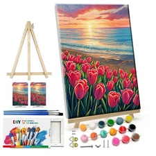 ATDMS Paint by Numbers 7.87 inches x 11.81 x 0.59 inches, Flower 231 