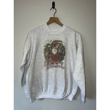 90s Vintage Celebrating Christmas Animal Nature Sweatshirt VTG 1990s Large
