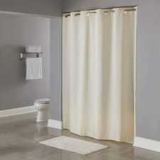 Hookless Pin Dot 71 X 74 Vinyl Shower Curtain HBH04PDT05 Beige NEW 